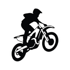 Fototapeta premium Vector Illustration of a Motocross Rider Jumping
