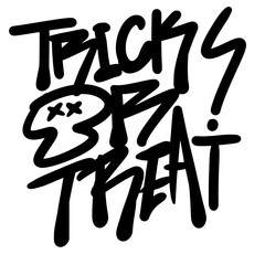 Trick or treat hand writing style