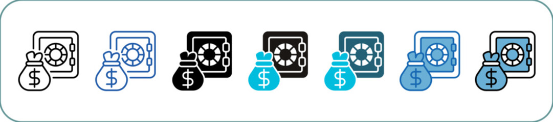 Savings Icon Pack Multistyle Editable Stroke