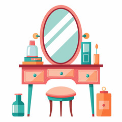 Obraz premium Vanity Table Vector Illustration