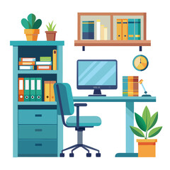 Minimalist Workspace Illustration