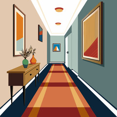 Modern Hallway Vector Illustration