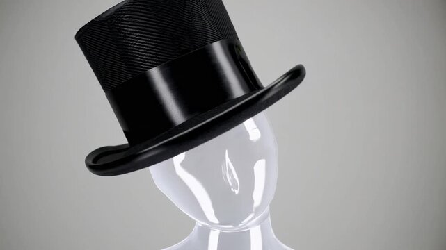 Chic Garb, Retro Gentlemen's Style and Illusion Performance Conceptual Notion with 3/4/2025 12:00:00 AM View on Victorian Ebony Formal Headpiece with Clipping Path Extraction in Ghost Form Technique