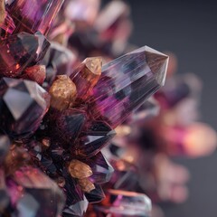 Sparkling Amethyst Geodes Cluster Close-Up