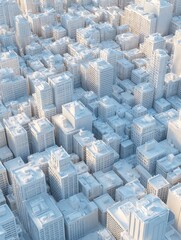 Obraz premium abstract white city model buildings urban architecture aerial view