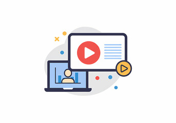 Online Video Presentation Engaging Webinar Graphics for Learning and Business on transparent background