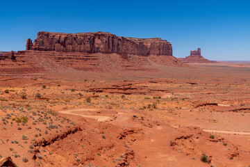 Stagecoach Formations and Solitary Road in Monument Valley
