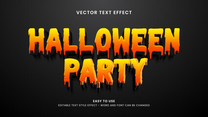 editable text effect halloween party 3d style premium vector