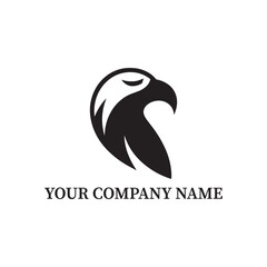 Abstract Eagle Head Logo Design in Black Isolated on White Background