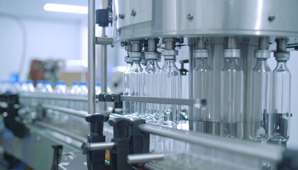 Automated bottle capping machine in a modern factory