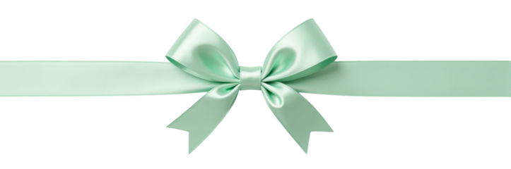 Elegant mint green ribbon with bow, perfect for gift wrapping and decoration, adding touch of sophistication to any occasion