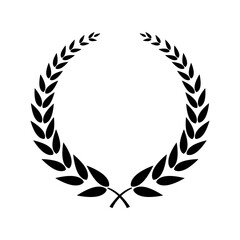 Laurel Wreath Icon – Black Victory and Achievement Symbol – Vector Emblem Design