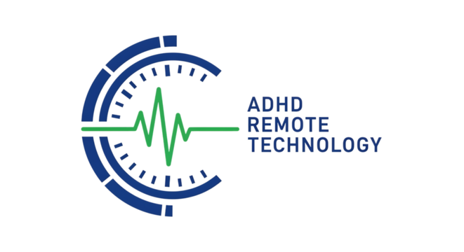 Adhd focus tools in remote work logo for adhd remote technology with heartbeat line isolated on transparent background