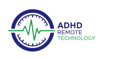Adhd focus tools in remote work adhd remote technology logo with heartbeat isolated on transparent background