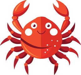Red crab isolated on transparent background