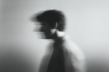 Blurred motion silhouette of a man 