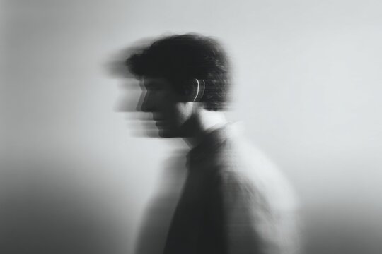 Blurred motion silhouette of a man 