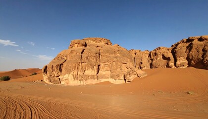 Desert landscape with rocky outcrop
