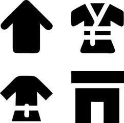 Obraz premium Karate uniform icons perfect for martial arts, training, fitness, and sports-related designs