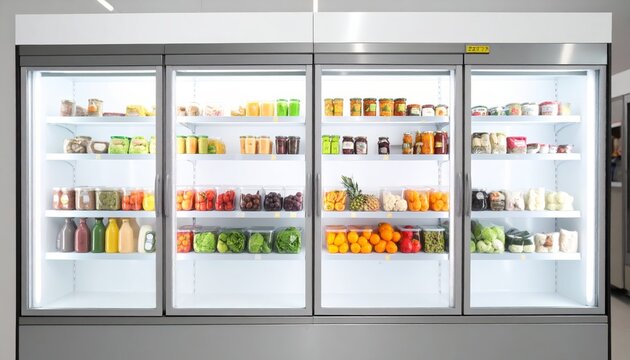 refrigerator rack in a supermarket - Powered by Adobe