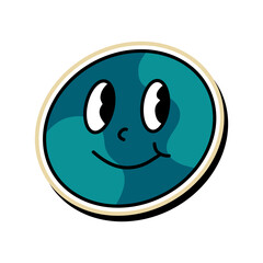 Retro Smiley Face Illustration with Cute Expression