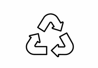 Obraz premium Recycling Symbol: Three Black Arrows in a Triangle.