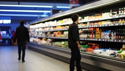 Fototapeta premium refrigerator rack in a supermarket