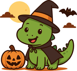 halloween pumpkin and dino