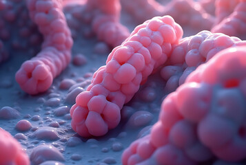 Microscopic image of tubular mitochondria, clearly visible in steroid-producing cells.