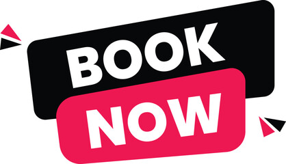 Click here book now black and pink banner special offer button