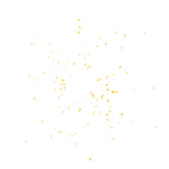 Cluster of tiny golden sparkling stars on white background illustration