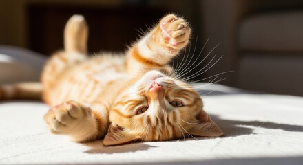 Ginger kitten playful indoor image