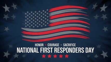 United We Thank First Responders – Powerful Tribute Image for National First Responders Day Celebrating Service, Sacrifice, and American Spirit