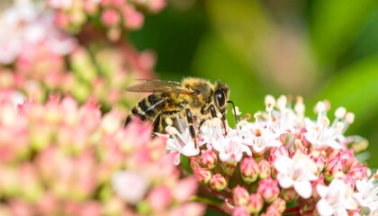Honeybee on a flower cluster