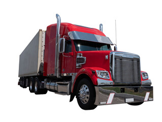 American Truck with trailer png sticker isolated on transparent background