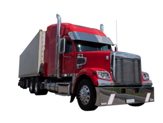 American Truck with trailer png sticker isolated on transparent background
