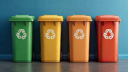 Colorful Recycling Bins for Waste Segregation and Environmental Responsibility.