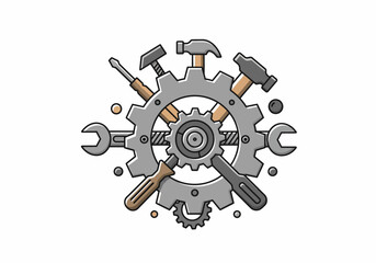 Obraz premium Industrial Tools and Gear: Repair and Maintenance.