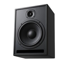 Fototapeta premium Black Audio Speaker Isolated on White Background