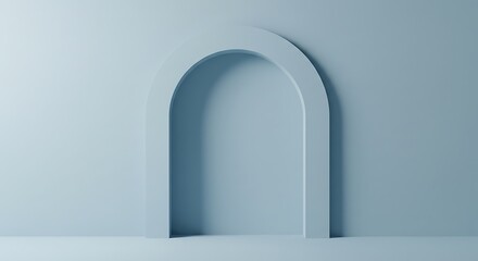 Light Blue Archway in a Minimalist Interior.