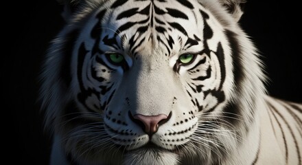 White tiger close up portrait