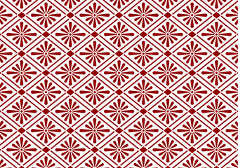 伝統的な和柄の背景素材。日本の紋様素材。菊菱紋、菊菱、菊。