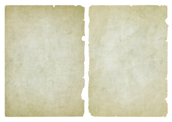 Vintage old paper texture set – antique torn blank parchment pages with grunge retro background for design, scrapbook and history projects