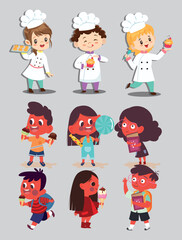 Super Kids Icons – Cute Cartoon Character Sketches