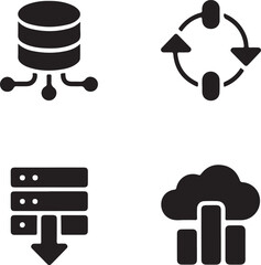 Blue icons vector set for oil and gas industry business communication concept