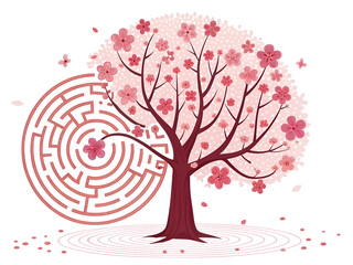 Fototapeta premium Beautiful Cherry Blossom Tree Spring Nature Art