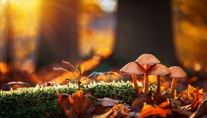 autumn forest floor mushrooms vibrant fall fungi photography