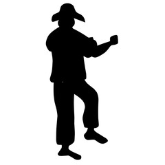 Silhouettes of People in Halloween Costume