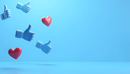 Social media reaction icons background.	Generative AI