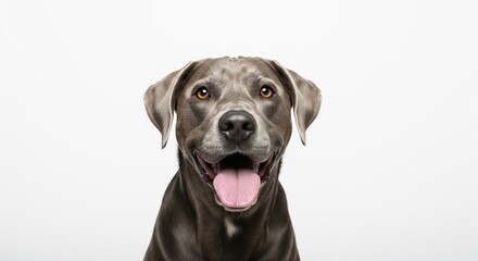Happy grey dog portrait